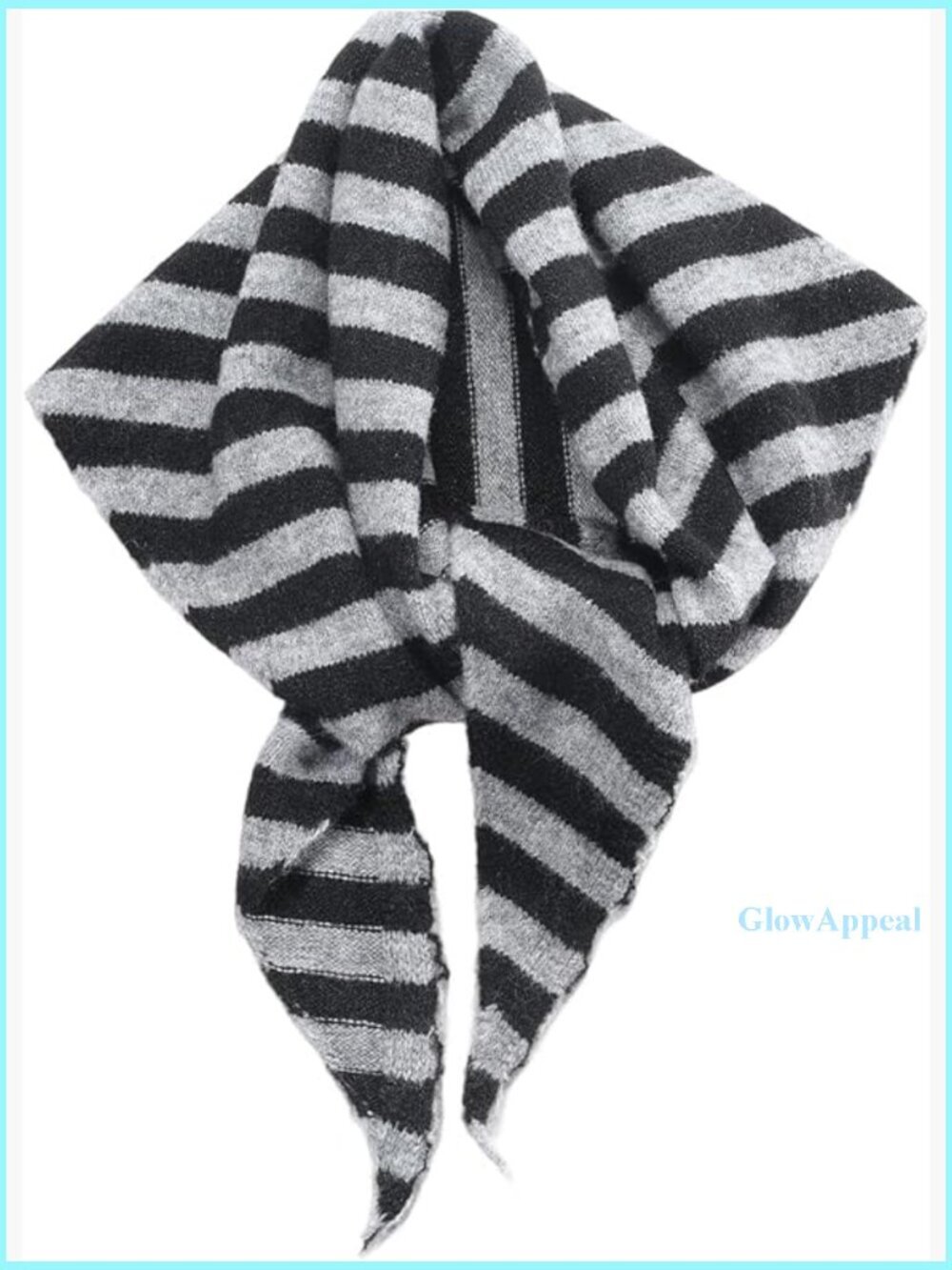 Triangle Knit Scarf Striped Head Wrap Shawl Soft Cashmere Feel Versatile